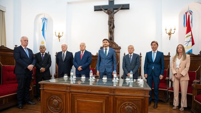 Maximiliano Pullaro participó de la apertura del año judicial. Rafael Gutiérrez ofreció un discurso en tono de despedida de la Corte Suprema. &nbsp;
