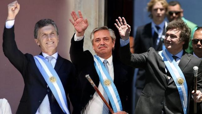 Mauricio Macri - Alberto Fernández - Javier Milei.