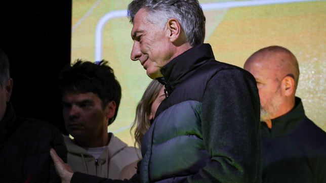 Mauricio Macri en el búnker del PRO. 