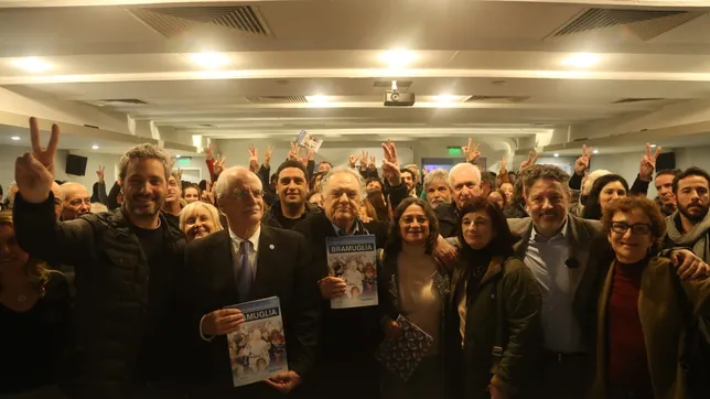 Jorge Taiana, con Eduardo Valdés, Lucía Corpacci y Kelly Olmos, en el PJ.