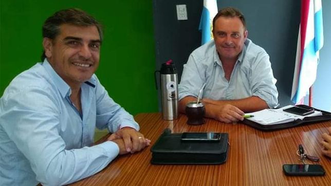 José Palacios y Exequiel Donda, cuando el primero era intendente de Cerrito y el segundo de San Benito. Hoy se reencuentran en el gobierno de Rogelio Frigerio.