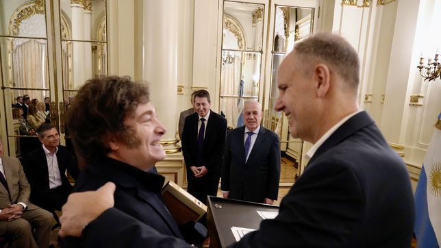 Javier Milei y Christian Hooft, titular de Aciera.