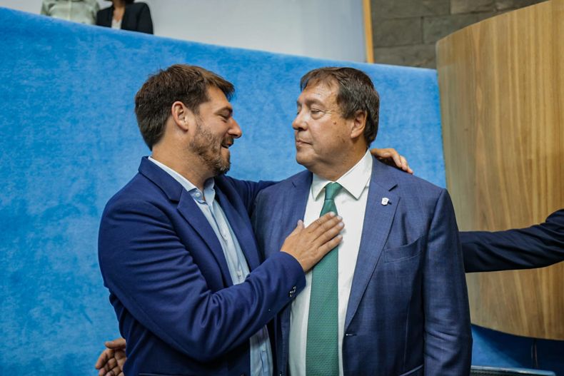 El gobernador de Río Negro, Alberto Weretilneck, y el intendente de Cipolletti Rodrigo Buteler.