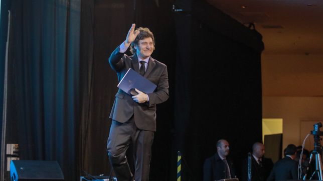 Javier Milei en la cena de la Fundación Libertad.