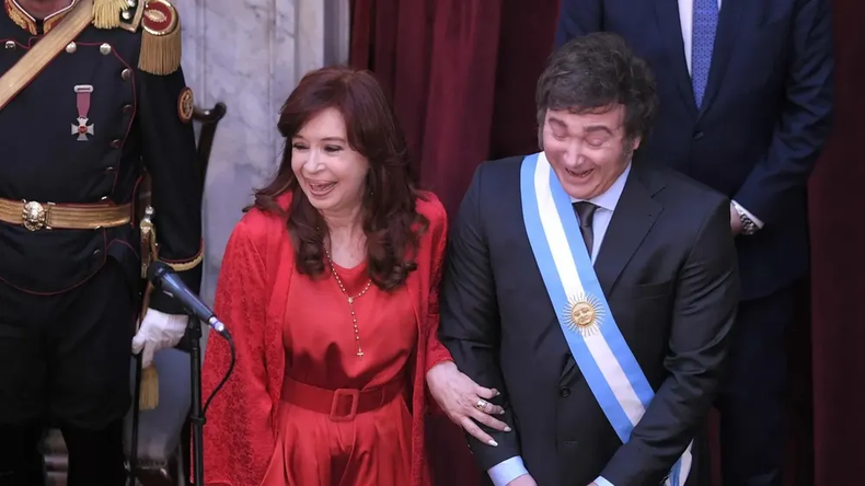 Javier Milei y Cristina Fernández de Kirchner. 