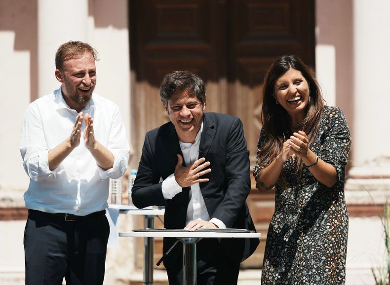 Federico Otermin, Axel Kicillof y Daniela Vilar.