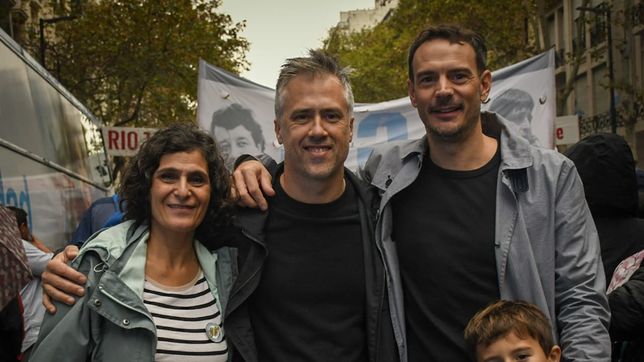 Leandro Busatto junto con Norma López y Facundo Olivera, que encabezan la lista para la Cámara baja.