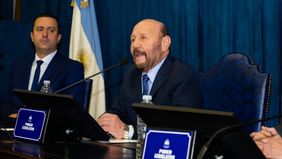 Gildo Insfrán y su vice, Eber Solis, en la apertura de sesiones de Formosa.&nbsp;