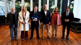 Javier Milei y la mesa de enlace en La Rural.