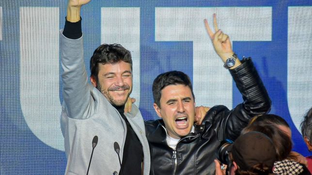 Otros tiempos. Eduardo Toniolli del Movimiento Evita junto a Juan Monteverde de Ciudad Futura.