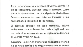 Insólito: hasta los propios diputados de Carrió la desmienten y defendien a Ritondo