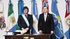 Javier Milei y Gerardo Zamora durante la firma del Pacto de Mayo.&nbsp;