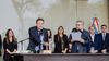 Alberto Natella jura como ministro de Gobierno de Raúl Jalil. Atrás, la senadora Lucía Corpacci y el intendente capitalino, Gustavo Saadi.&nbsp;