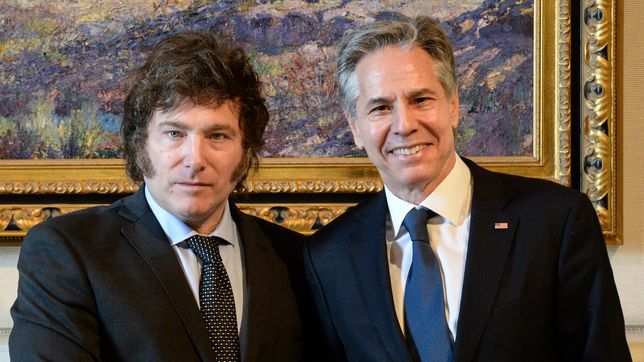 Javier Milei y Antony Blinken Noticias Argentinas