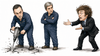 Manuel Adorni, Toto Caputo y Javier Milei: el piso de la inflación no se rompe (imagen generada con inteligencia artificial). Manuel Adorni, Toto Caputo y Javier Milei: el piso de la inflación no se rompe (imagen generada con inteligencia artificial).