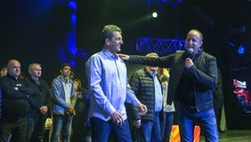 Invitado por Massa, Insaurralde se sumó a un acto sindical
