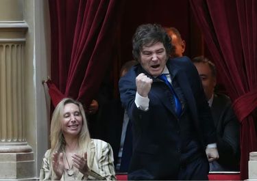 Javier Milei y Karina Milei en el Congreso.&nbsp;