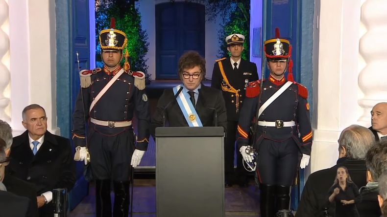 Javier Milei durante el Pacto de Mayo en Tucumán. Javier Milei durante el Pacto de Mayo en Tucumán.