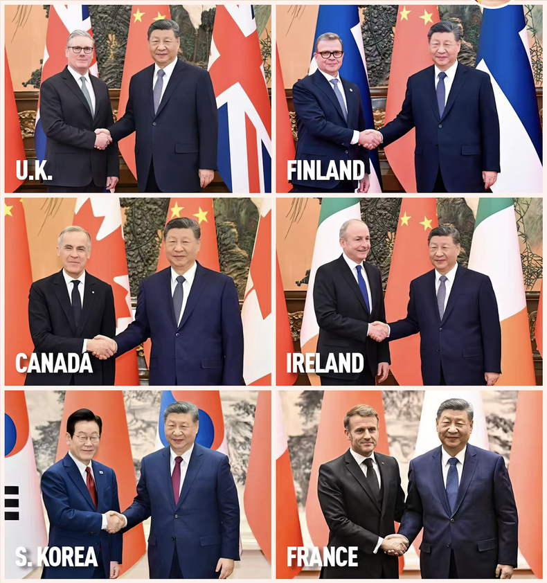 Xi Jinping disfruta del creciente magnetismo de China, que atrae cada vez a más líderes occidentales que cambian su percepción del mundo debido a las políticas agresivas de Donald Trump.