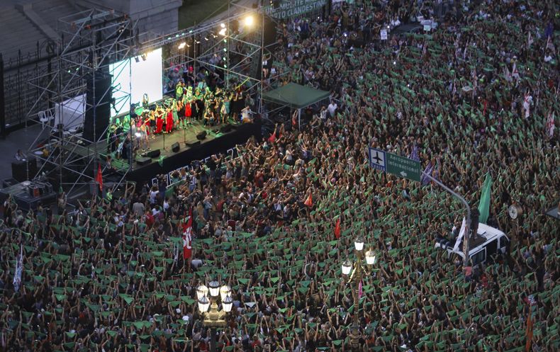 Concentración del 19 de febrero de 2020, el tercer pañuelazo para reclamar la legalización del aborto seguro y gratuito.