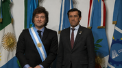 Javier Milei junto al gobernador de Jujuy, Carlos Sadir.