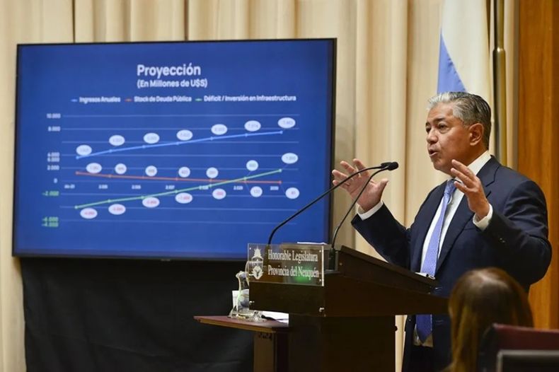 Rolando Figueroa, gobernador de Neuquén, en la Legislatura.