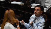 Rodrigo De Loredo y Karina Banfi, autoridades del bloque UCR en Diputados. Piden por la reforma laboral.&nbsp;