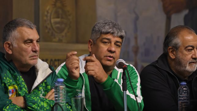 Pablo Moyano durante la conferencia de la CGT por el Día del Trabajador. Foto: Pilar Camacho