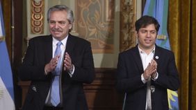 El presidente Alberto Fernández y el gobernador Axel Kicillof 