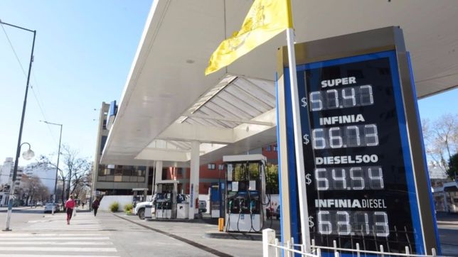 ypf aumento un 4,5% promedio el precio de sus combustibles