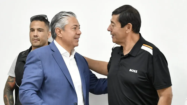 El gobernador de Neuquén, Rolando Figueroa, y el dirigente petrolero Marcelo Rucci.