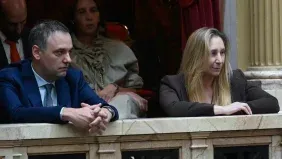 Manuel Adorni y Karina Milei.&nbsp;