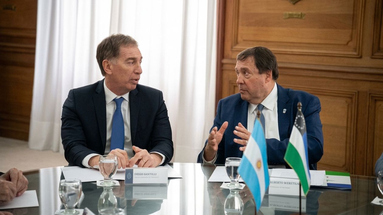 Diego Santilli y el gobernador de Río Negro, Alberto Weretilneck.&nbsp;