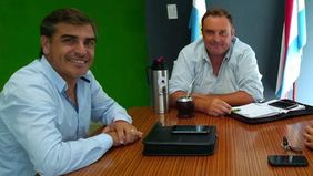 José Palacios y Exequiel Donda, cuando el primero era intendente de Cerrito y el segundo de San Benito. Hoy se reencuentran en el gobierno de Rogelio Frigerio.