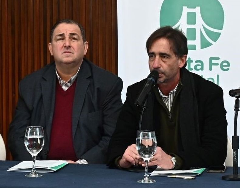 Victor Hadad, coordinador del Gabinete, y Juan Pablo Poletti, intendente de Santa Fe.