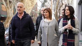 Patricia Bullrich, junto a Néstor Grindetti y Soledad Martínez.