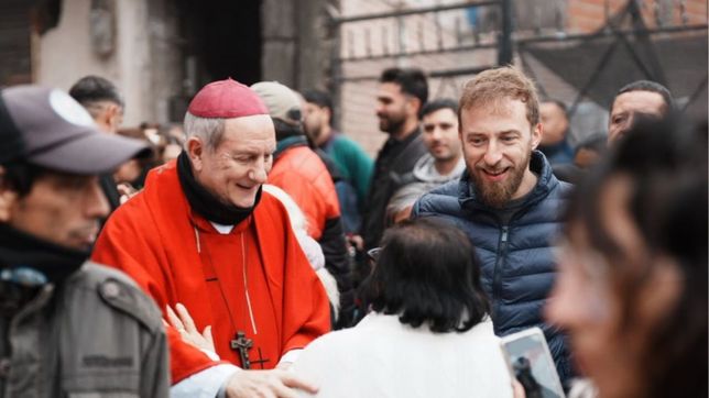 El obispo Jorge Lugones y el intendente Federico Otermin