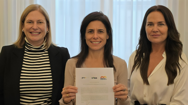 La vicegobernadora de Santa Fe, Gisela Scaglia, junto a Carolina Labayru y Anita Martínez.