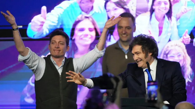 Javier Milei y Santiago Caputo. Javier Milei y Santiago Caputo.