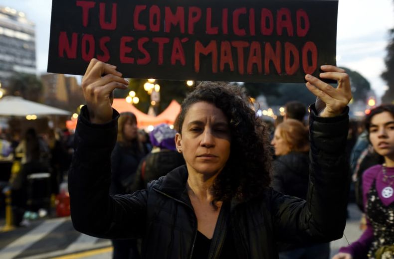 Ni una menos: marcha feminista en la Ciudad de Buenos Aires.