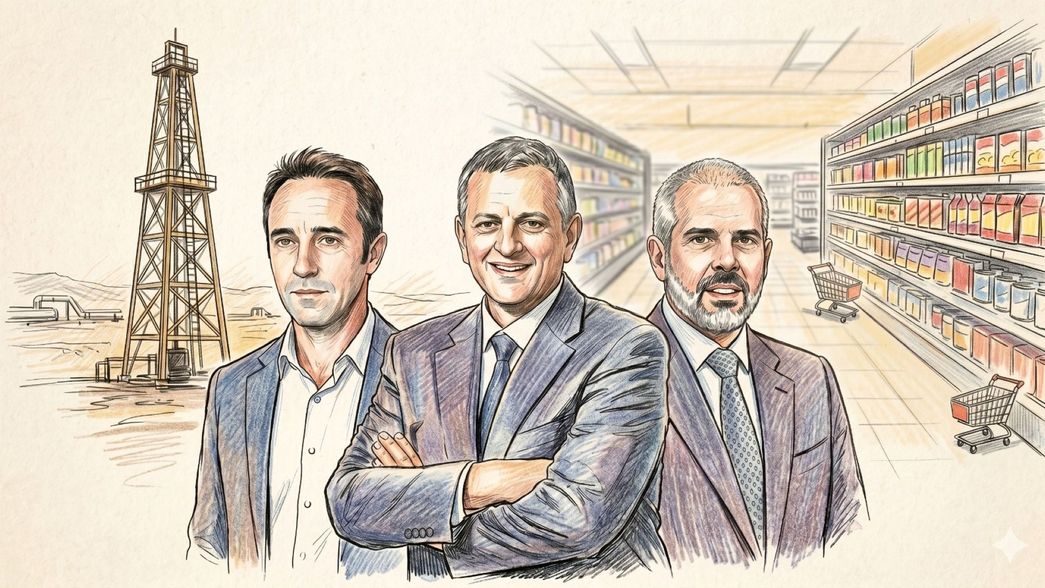 Marcos Galperín (Mercado Libre) y Horacio Marín (YPF) ganan con Toto Caputo. Luis Pérez Companc (Molinos) ajusta para no perder.