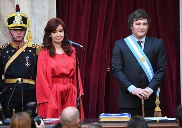 Javier Milei con CFK. 