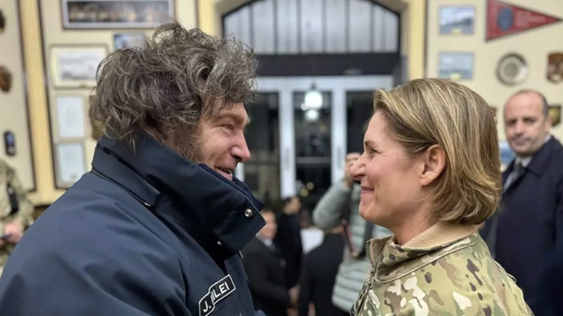 Javier Milei y la jefa del Comando Sur de Estados Unidos, Laura Richardson, en Tierra del Fuego.