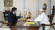 Javier Milei y el papa Francisco.&nbsp;