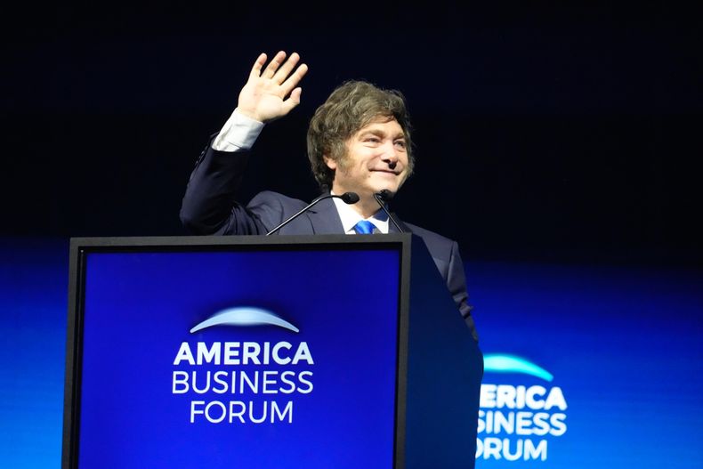 Milei en el American Business Forum de Miami.