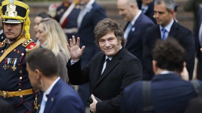 Javier Milei al llegar al tedeum en la Catedral porteña